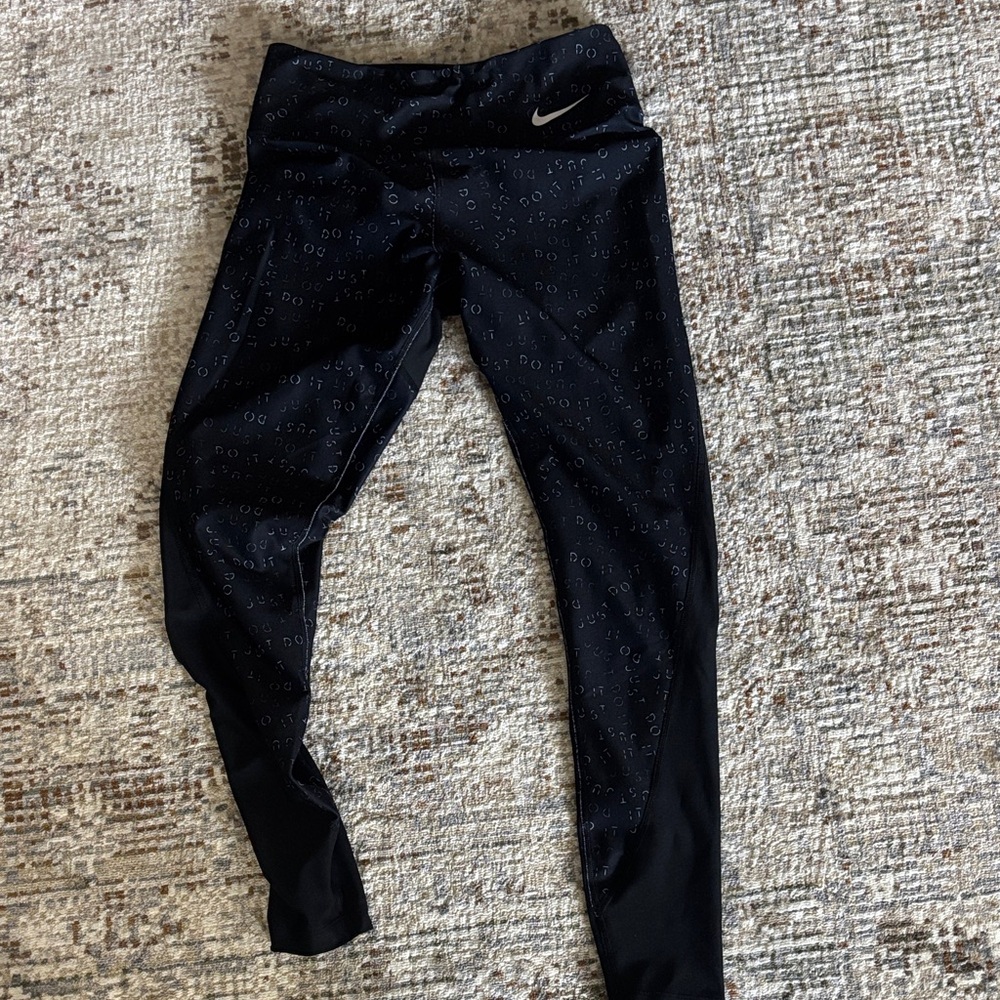Nike Black Leggings with Nike just do it Print